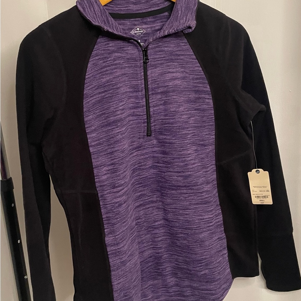Purple and Black Quarter-Zip Pullover